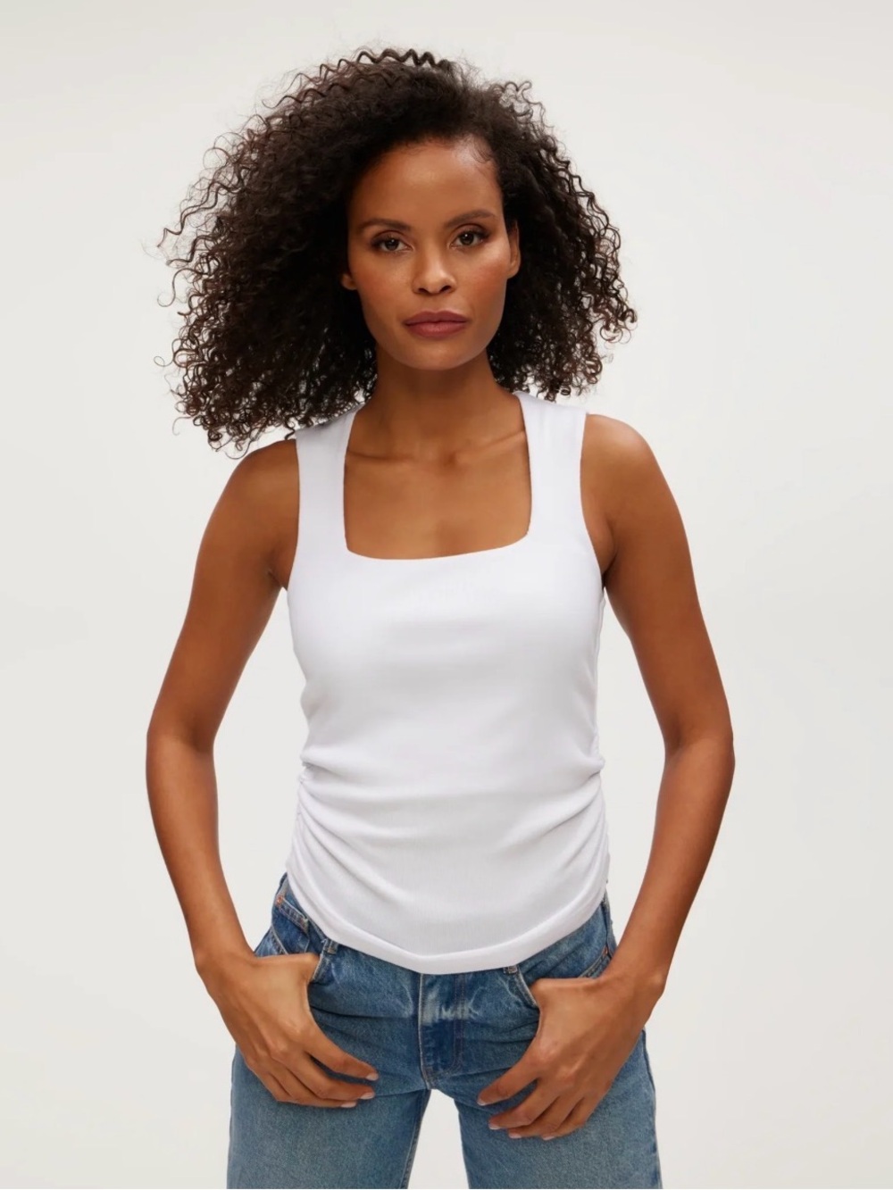 MICHAEL STARS
MARIBEL SQUARE NECK TANK | WHITE